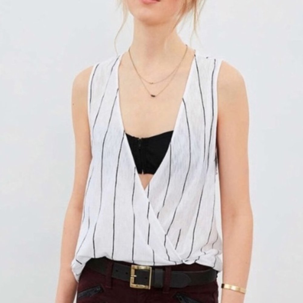 silence + noise Vertical Stripe Cross Front Tank